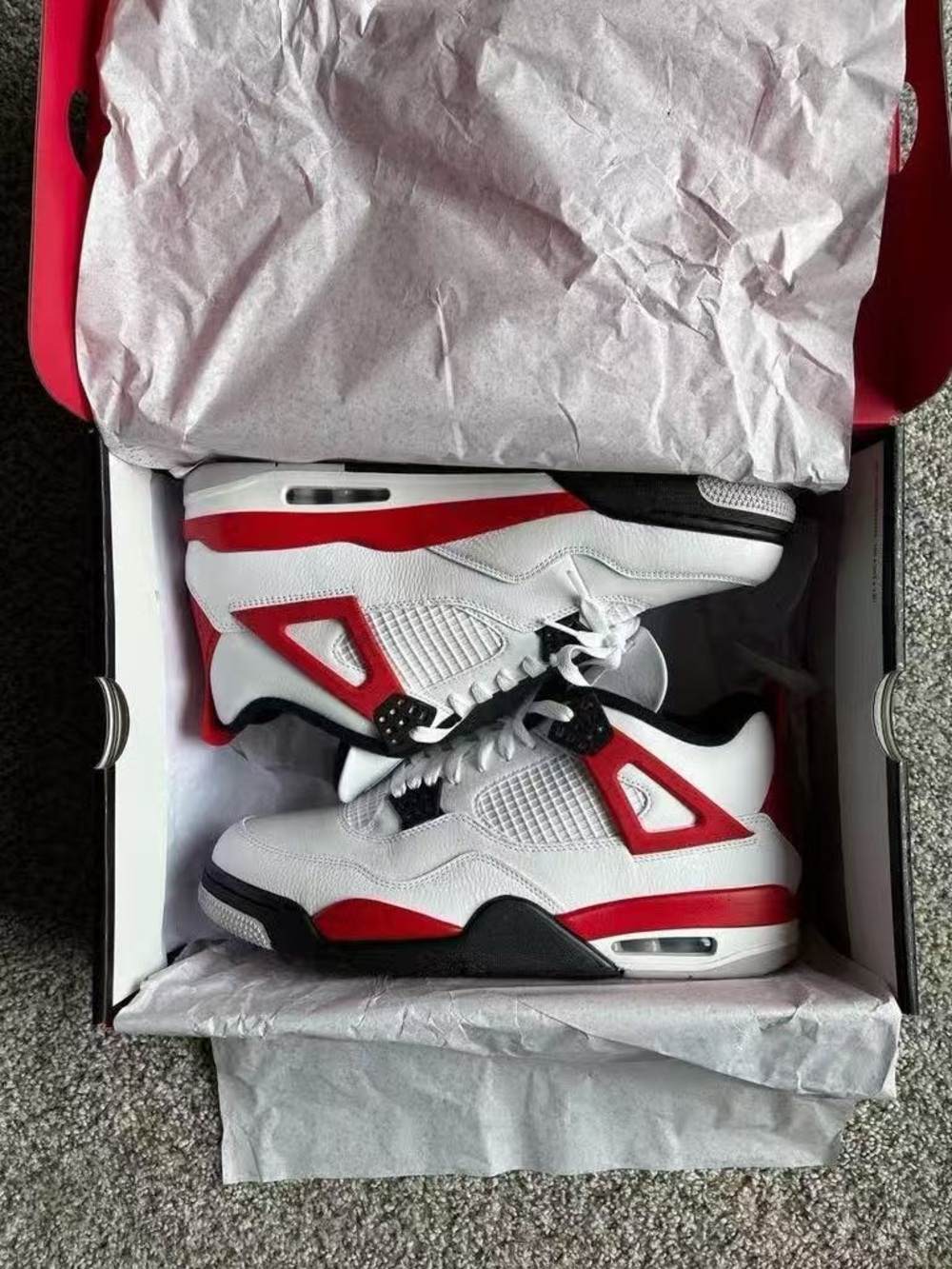 👟 New - Air Jordan 4 Retro Red Cement - Picture 9 of 9